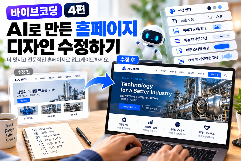 AI로 만든 홈페이지 디자인 수정하는 방법